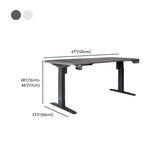Gray Standard Adjustable Curved Wooden Computer Desk #size