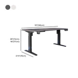 Gray Standard Adjustable Curved Wooden Computer Desk Image - 12