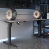 Gray Standard Adjustable Curved Wooden Computer Desk Image - 4