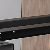 Gray Standard Adjustable Curved Wooden Computer Desk Image - 7