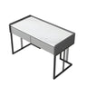 Gray Stone Top Metal Sled Writing Desk with Drawers Image - 2