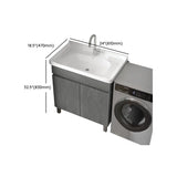 Gray Storage Drawers Wood Free-standing Bathroom Vanity Image - 17