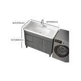 Gray Storage Drawers Wood Free-standing Bathroom Vanity Image - 21
