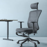 Gray Swivel Ergonomic Mesh Adjustable Office Chair Image - 1