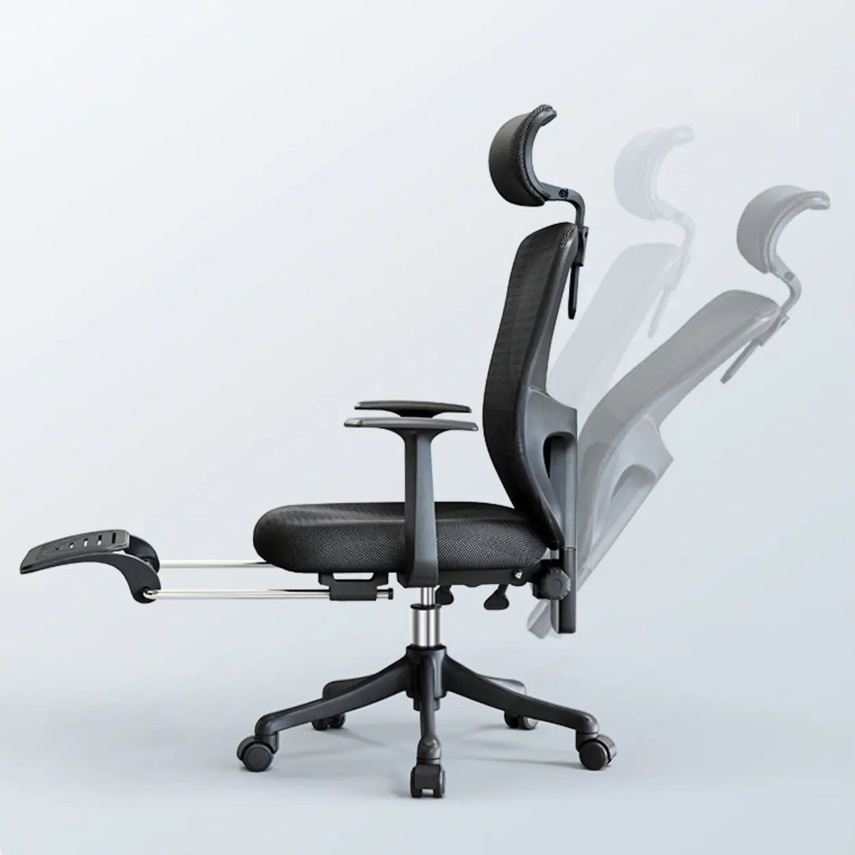 Gray Swivel Ergonomic Mesh Adjustable Office Chair Image - 11