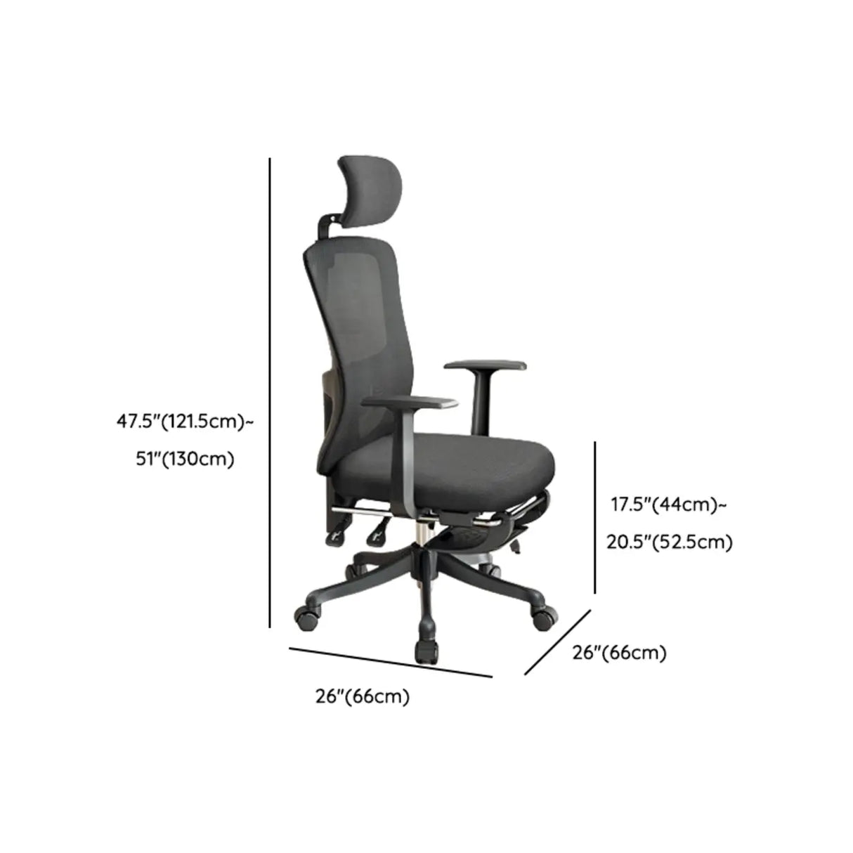 Gray Swivel Ergonomic Mesh Adjustable Office Chair 