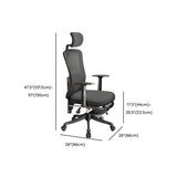 Gray Swivel Ergonomic Mesh Adjustable Office Chair #size