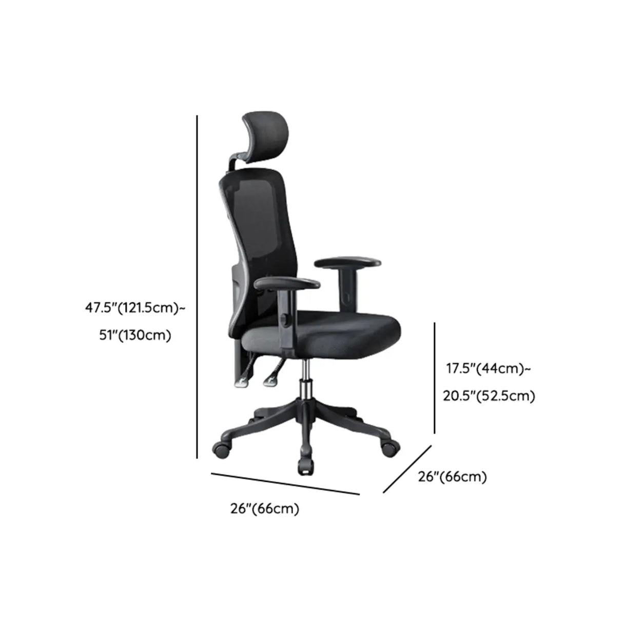 Gray Swivel Ergonomic Mesh Adjustable Office Chair Image - 15