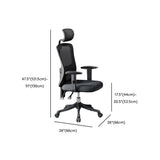 Gray Swivel Ergonomic Mesh Adjustable Office Chair Image - 15
