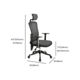 Gray Swivel Ergonomic Mesh Adjustable Office Chair Image - 16