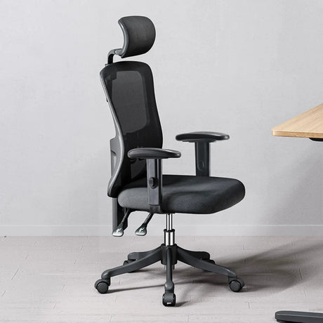 Gray Swivel Ergonomic Mesh Adjustable Office Chair Image - 2