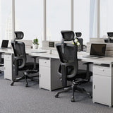 Gray Swivel Ergonomic Mesh Adjustable Office Chair Image - 4
