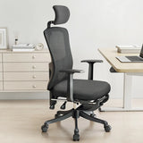 Gray Swivel Ergonomic Mesh Adjustable Office Chair Image - 5