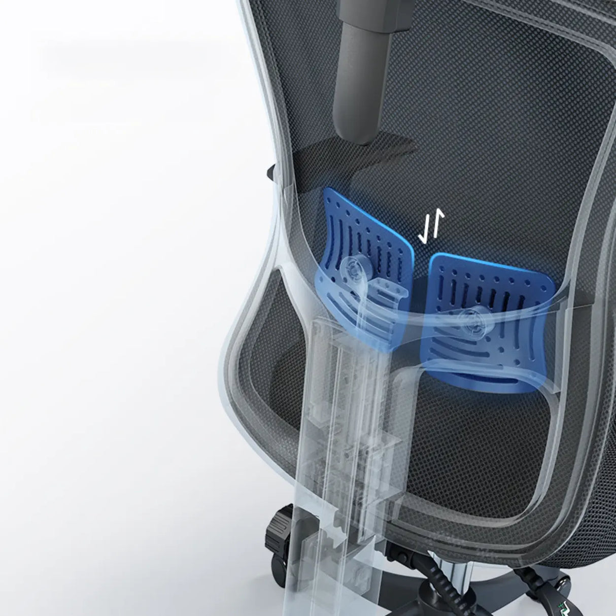 Gray Swivel Ergonomic Mesh Adjustable Office Chair Image - 9