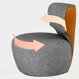 Gray Swivel Scratch Resistant Cotton Linen Side Chair Image - 10