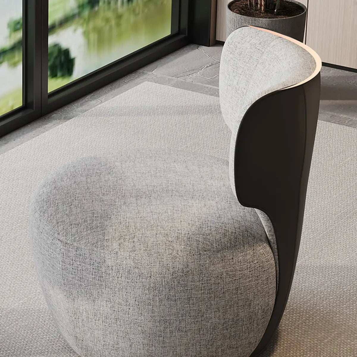 Gray Swivel Scratch Resistant Cotton Linen Side Chair Image - 11