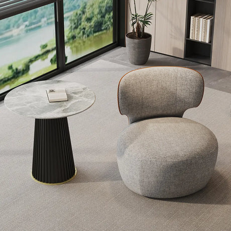 Gray Swivel Scratch Resistant Cotton Linen Side Chair Image - 2