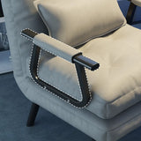 Gray Tech Cloth Reclining Tufted Convertible Chair Image - 11