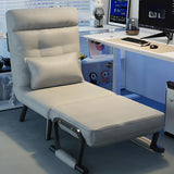 Gray Tech Cloth Reclining Tufted Convertible Chair Image - 2
