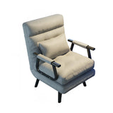 Gray Tech Cloth Reclining Tufted Convertible Chair Image - 5