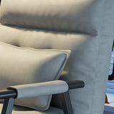 Gray Tech Cloth Reclining Tufted Convertible Chair Image - 6