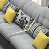 Gray U-Shape Flannel Large Modular Corner Sectional Image - 7