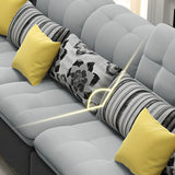 Gray U-Shape Flannel Large Modular Corner Sectional Image - 7