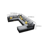 Gray U-Shape Flannel Large Modular Corner Sectional #size