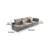Gray Velvet Sloped Arms Wood Frame Storage Sleeper Sofa Image - 12