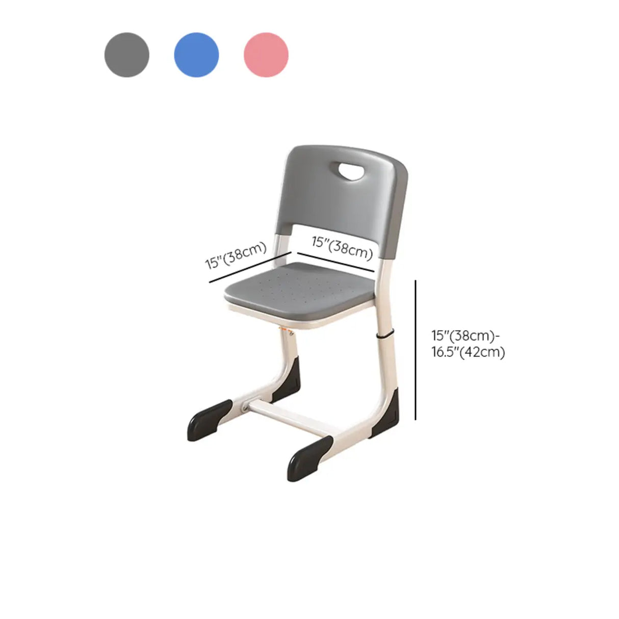 Gray-White Kids Study Desk Chair Set with Storage 