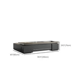 Gray Wood Long Length Executive Desk with Storage #size