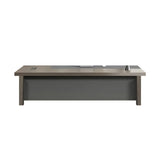 Gray Wood Long Length Executive Desk with Storage Image - 2