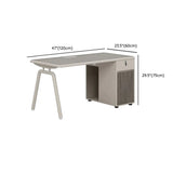 Gray Wooden Computer Desk with Drawers and Cabinets #size