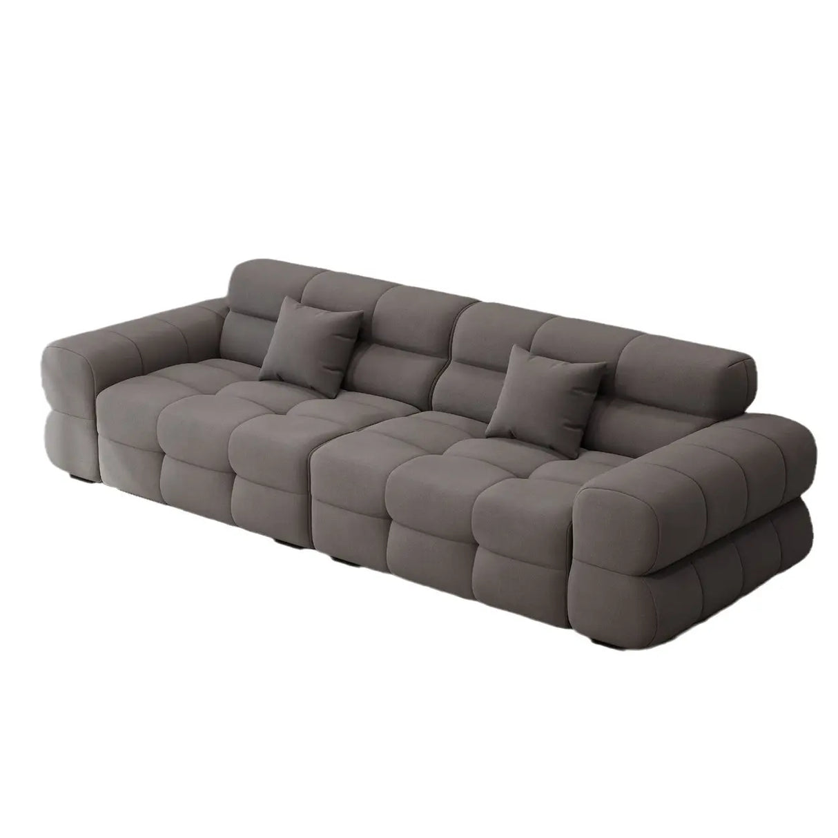 Green Abrasive Cloth Biscuit Back Extra Long Sofa Image - 5