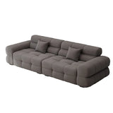 Green Abrasive Cloth Biscuit Back Extra Long Sofa Image - 5
