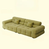 Green Abrasive Cloth Biscuit Back Extra Long Sofa Image - 6