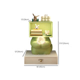 Green Animals Theme Resin Open Storage Kids Nightstand Image - 16