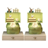 Green Animals Theme Resin Open Storage Kids Nightstand Image - 7
