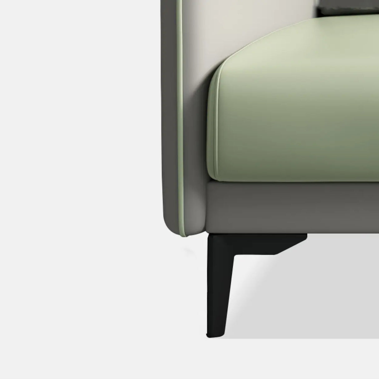 Green Antimicrobial Waterproof Leather Reception Sofa Image - 15