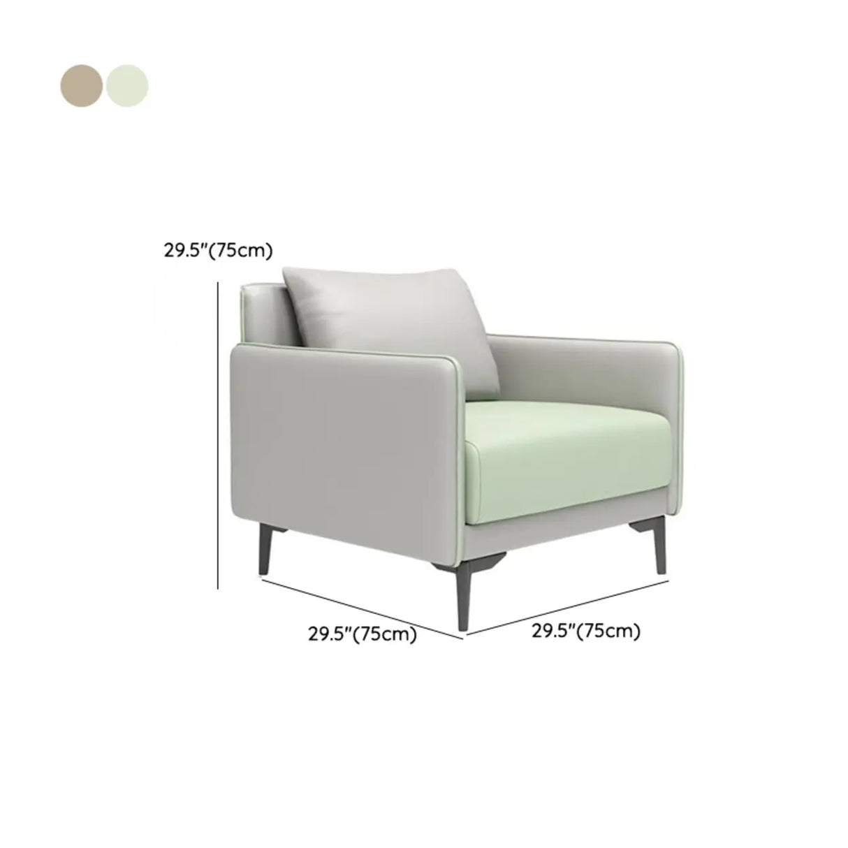 Green Antimicrobial Waterproof Leather Reception Sofa 