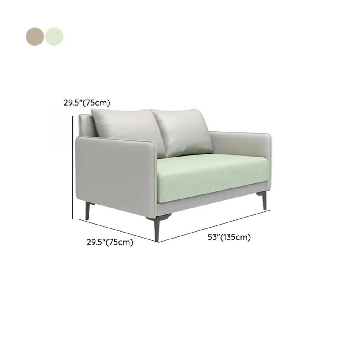 Green Antimicrobial Waterproof Leather Reception Sofa Image - 24