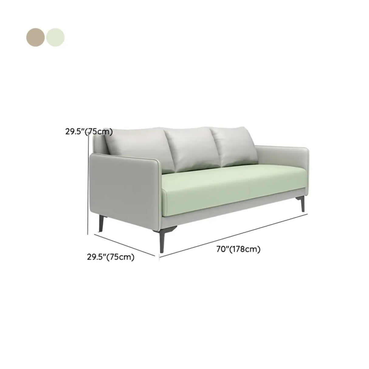 Green Antimicrobial Waterproof Leather Reception Sofa Image - 25