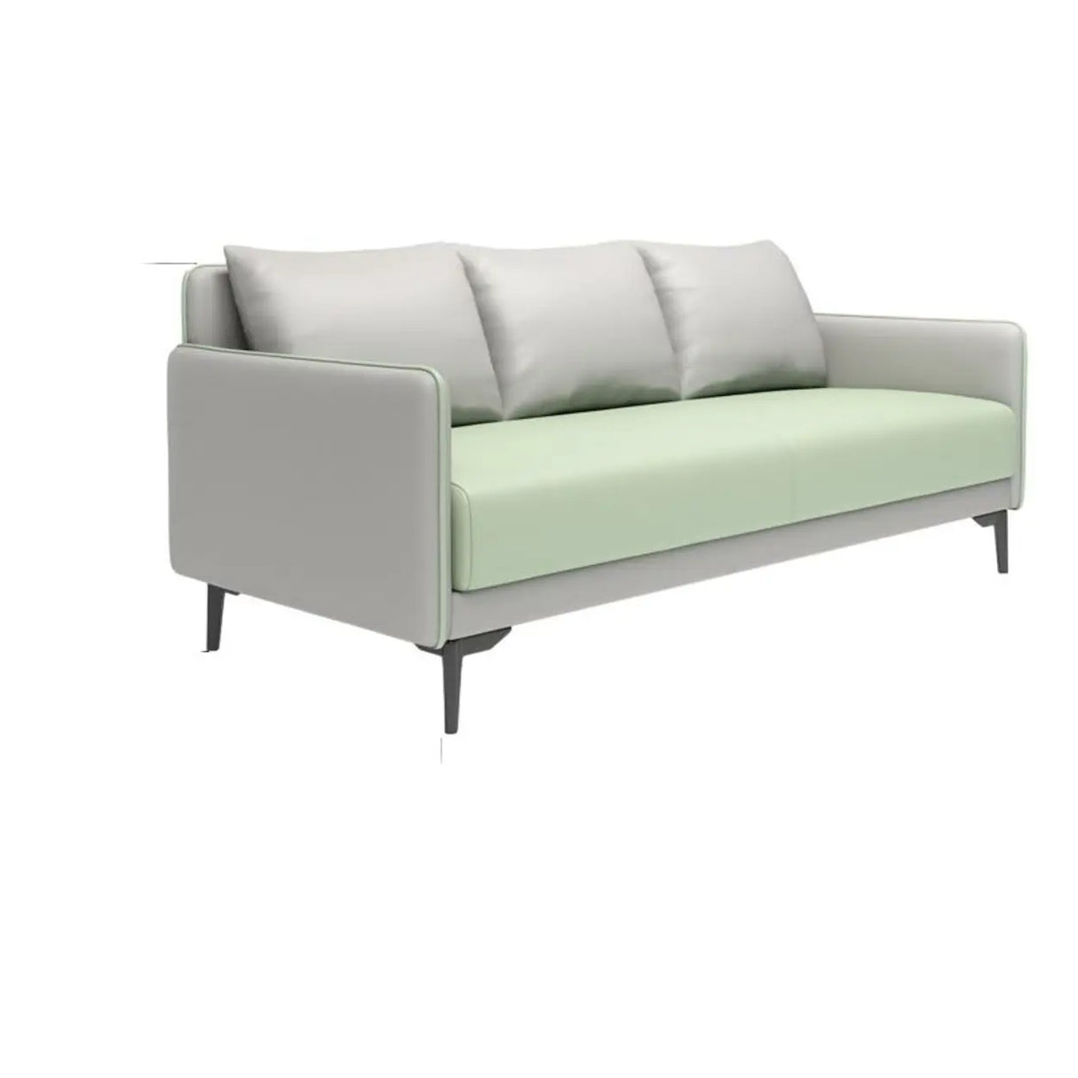 Green Antimicrobial Waterproof Leather Reception Sofa Image - 5