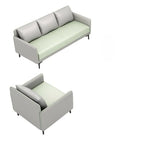 Green Antimicrobial Waterproof Leather Reception Sofa Image - 8