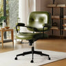 Green Armrests Modern Leather Swivel Conference Office Chair Image - 7