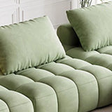 Green Baby Fleece Pillow Back Concealed Support Sofa Image - 11