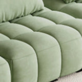 Green Baby Fleece Pillow Back Concealed Support Sofa Image - 13