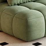 Green Baby Fleece Pillow Back Concealed Support Sofa Image - 14