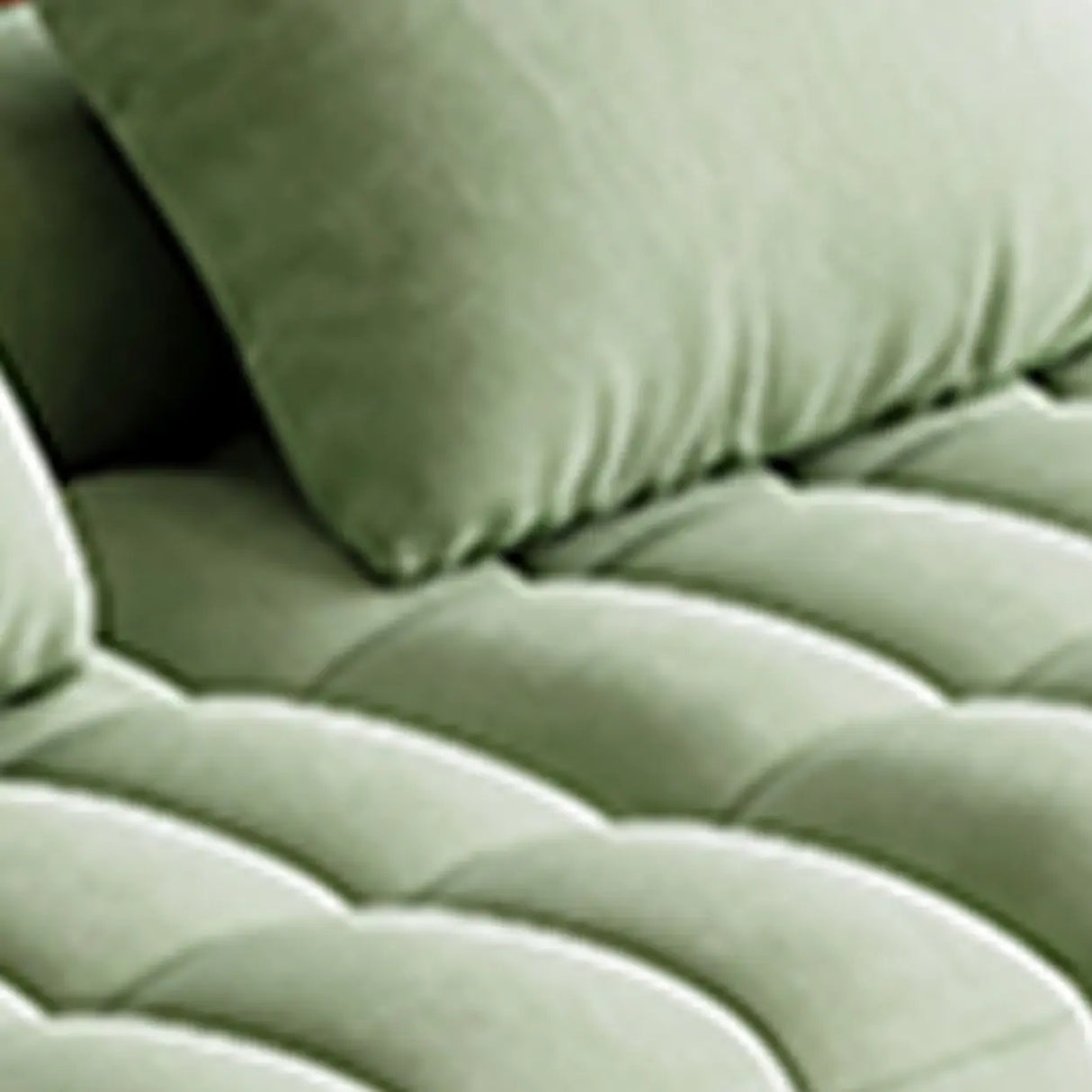 Green Baby Fleece Pillow Back Concealed Support Sofa Image - 15