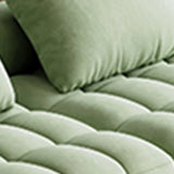 Green Baby Fleece Pillow Back Concealed Support Sofa Image - 15